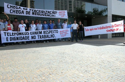 Protesto Morte Trabalhadores Claro - Brasília, 02 de outubro de 2008.